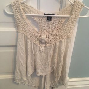 Cute lace cream tank top